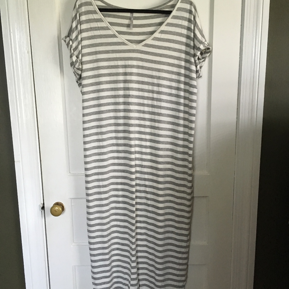 Red Lully Striped Maxi Dress, Medium